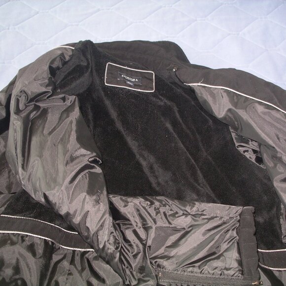 Sonoma woman's semi-fitted black quilted jacket with zippered sleeves size L - Picture 7 of 11